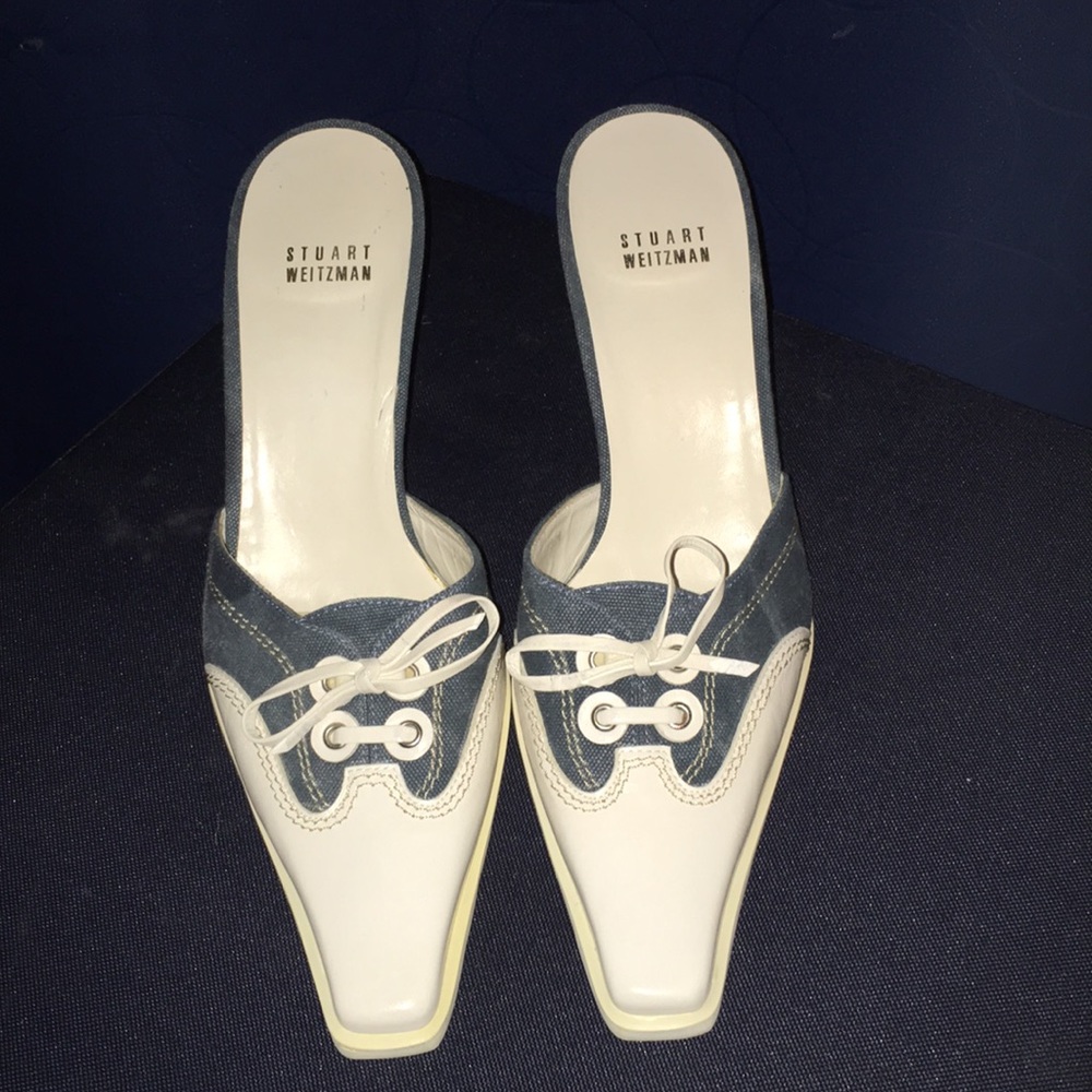 Stuart Weitzman Denim Mules Size 7 1/2